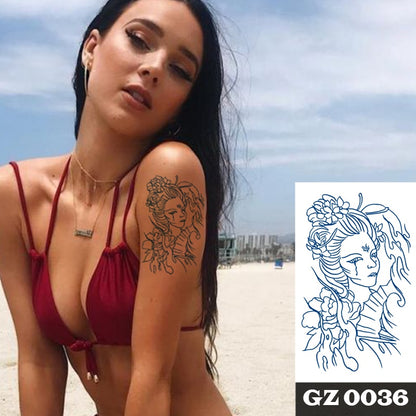 1Pcs Ink Juice Butterfly Text Tattoos Body Art Waterproof Temporary Tattoo Sticker For Men Women