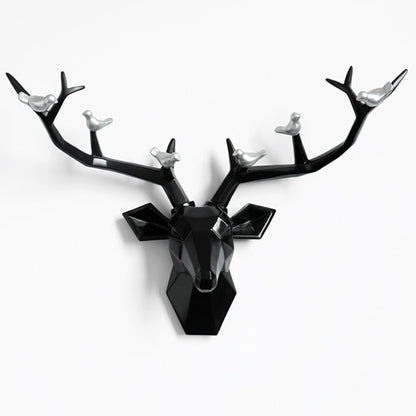 Resin 3d Big Deer Head Wall Decor for Home Satue Decoration Accessories Abstract Sculpture Modern Animal Head wall Decoration