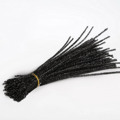 100pcs Glitter Chenille Stems Pipe Cleaners Plush Tinsel Stems Wired Sticks Kids Educational DIY Craft Supplies Toys Crafting
