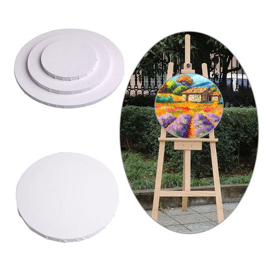 1pc 20/30/40cm White Blank Panels Round Canvas Board Wooden Frame Art Artist Painting Crafts Art Supplies C26
