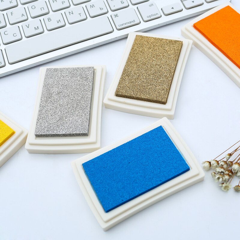 1pc 15 colors big ink pad oil planner scrapbooking silicone stamp DIY diary greeting card Wood Paper Craft Gift