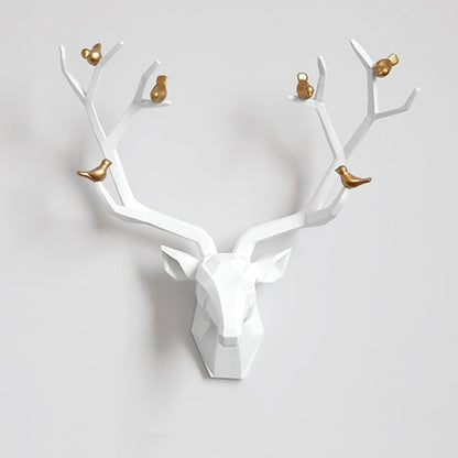 Resin 3d Big Deer Head Wall Decor for Home Satue Decoration Accessories Abstract Sculpture Modern Animal Head wall Decoration
