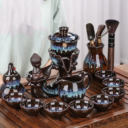 10pcs\lot yixing teapot zisha Tea set Tea set Tea Set handmade kettle purple clay drinkware suit tieguanyin Travel tea set