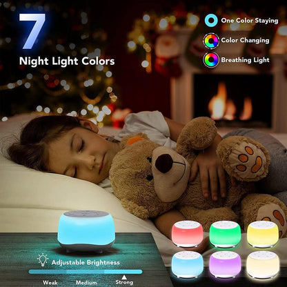 Desktop White Noise Machine Sleep Sound Machine For Adults Baby Sleep Soother Colors Night Lights Soothing Sounds Stress Relief