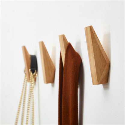 1Pc New Japanese Style Simple Modern Solid Wood Hook Wall Hanging Decoration Household Towel Key Hook Fitting Room Coat Hooks