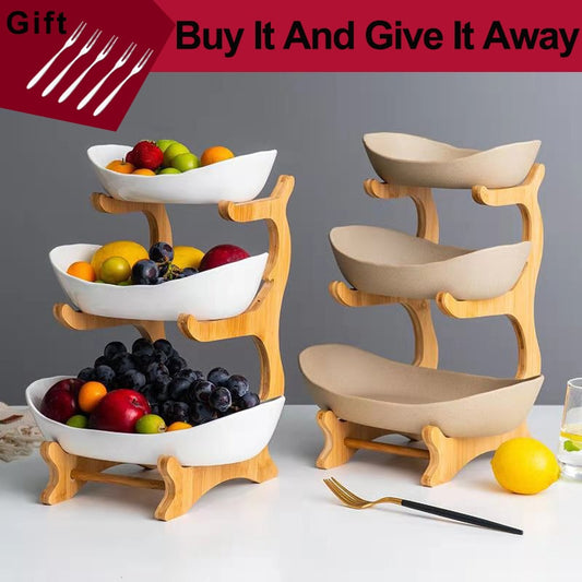 2021 Living Room Home Three-layer Plastic Fruit Plate Snack Dish Creative Modern Dried Fruit Bowl Basket Candy Cake Stand