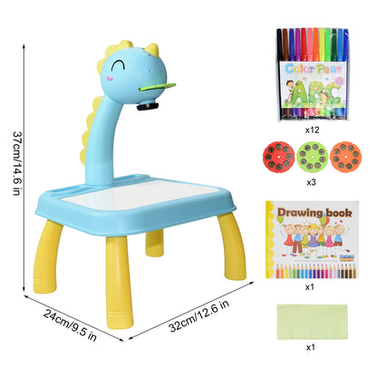 Children Led Projector Art Drawing Table Toys Kids Painting Board Desk Arts Crafts Educational Learning Paint Tools Toy for Girl