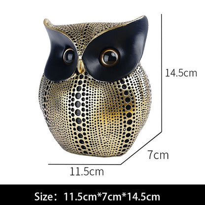 Nordic Style Owls Ornament Owl Resin Craft Lovely Bird Miniatures Figurines for Home Decor Living Room Bedroom Office Decoration