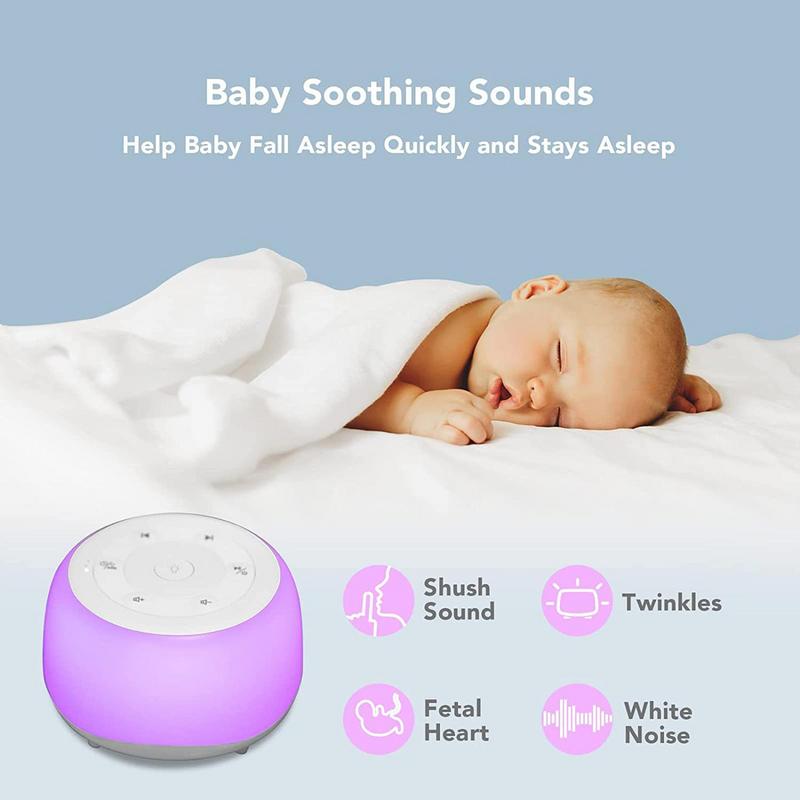 Desktop White Noise Machine Sleep Sound Machine For Adults Baby Sleep Soother Colors Night Lights Soothing Sounds Stress Relief