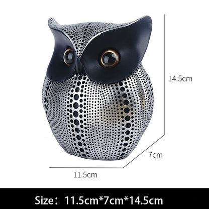 Nordic Style Owls Ornament Owl Resin Craft Lovely Bird Miniatures Figurines for Home Decor Living Room Bedroom Office Decoration