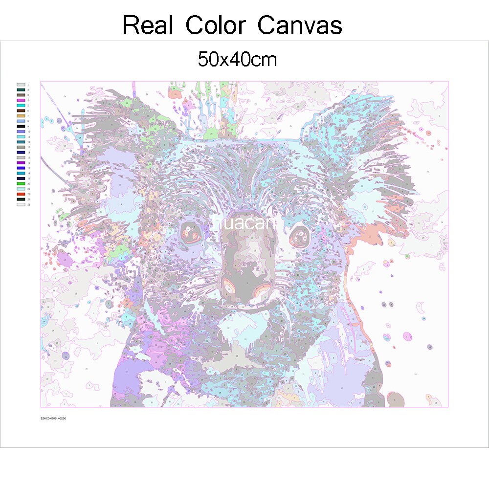 HUACAN DIY Oil Painting By Numbers Koala Animal Paint By Number Canvas Handpainted Kits Home Decoration
