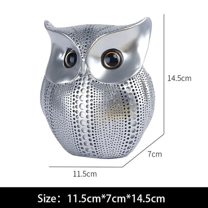 Nordic Style Owls Ornament Owl Resin Craft Lovely Bird Miniatures Figurines for Home Decor Living Room Bedroom Office Decoration