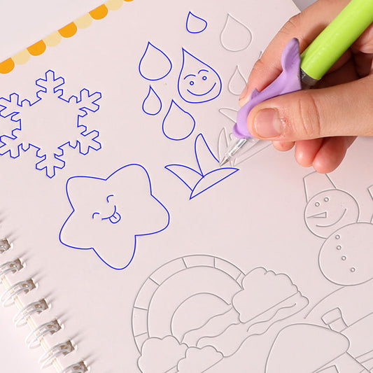 Children's Groove Copybook Toddler Baby Copying Graffiti Hand-Painted Coloring Pencil Sketch Drawing Book Practice Calligraphy