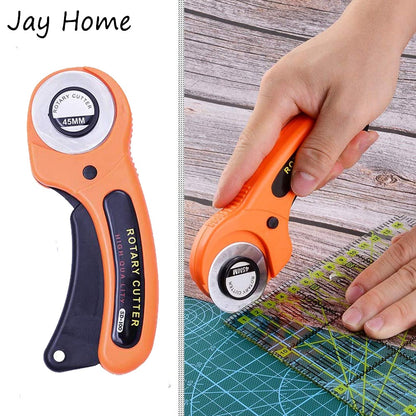 15Pcs 45mm Rotary Cutter Kit & Cutting Mat & Patchwork Ruler & Sewing Clips for Cloths Fabric Leather DIY Sewing Craft