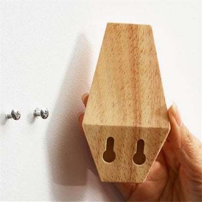 1Pc New Japanese Style Simple Modern Solid Wood Hook Wall Hanging Decoration Household Towel Key Hook Fitting Room Coat Hooks
